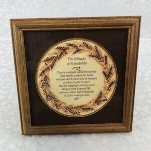 “The Miracle of Friendship” Poem in Handmade 3D Wall Art Wood Framed Decor